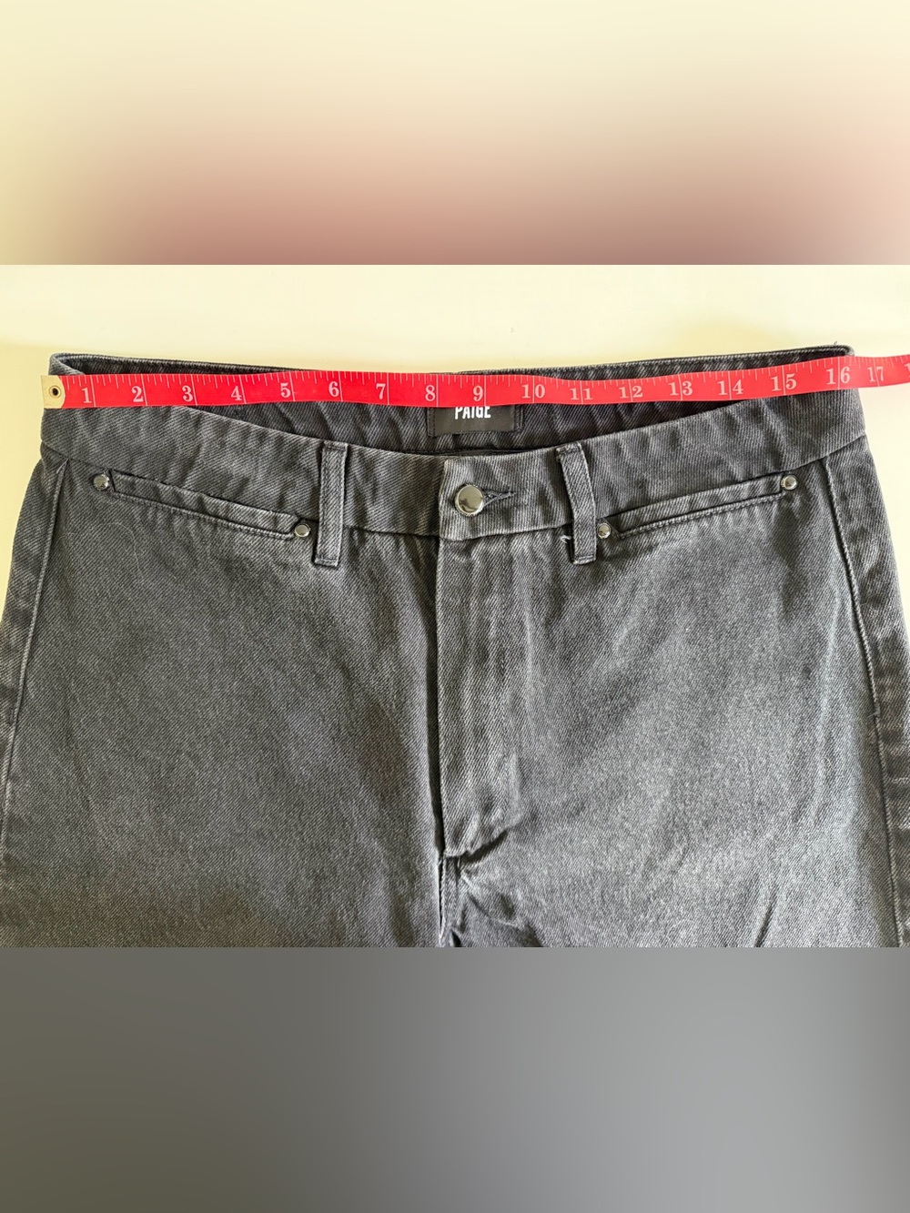 PAIGE Portia High Rise Wide Leg Jeans Deep Caviar 31 NWOT - Picture 4 of 8